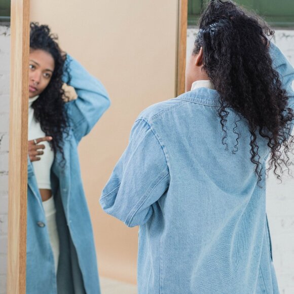 Organic cotton denim coat - Picture 5 of 9